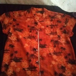 Hawaiian Orange button-up